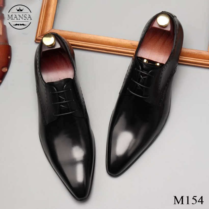 Giày da nam cao cấp mũi nhọn M154